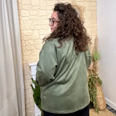 J756 - Veste suédine (GT) - kaki - taille-unique-grande-taille