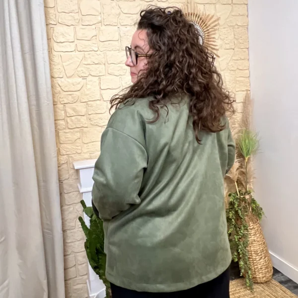 J756 - Veste suédine (GT) - kaki - taille-unique-grande-taille