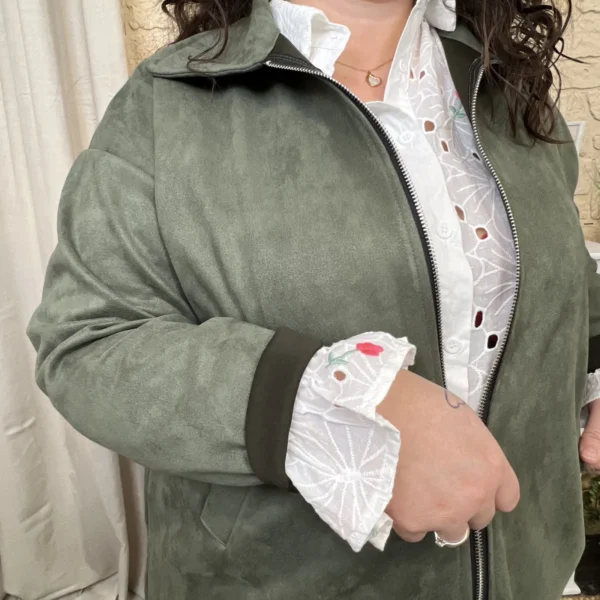 J756 - Veste suédine (GT) - kaki - taille-unique-grande-taille