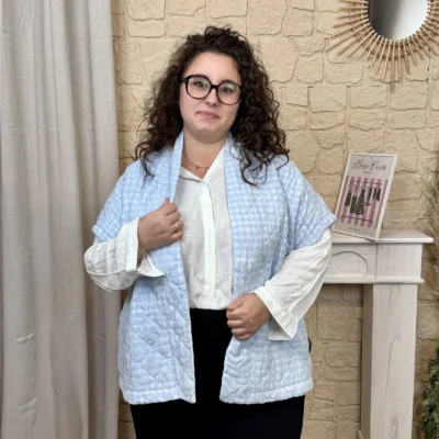 J754 - Gilet matelassé (GT) - bleu-ciel - taille-unique-grande-taille