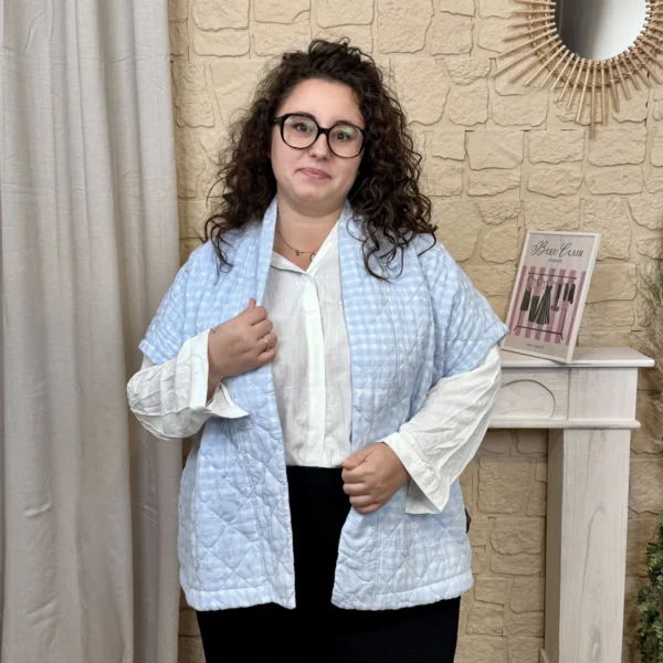 J754 - Gilet matelassé (GT) - bleu-ciel - taille-unique-grande-taille