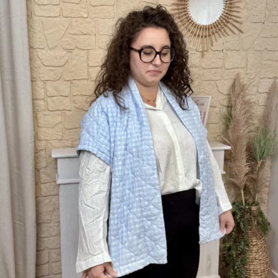 J754 - Gilet matelassé (GT) - bleu-ciel - taille-unique-grande-taille