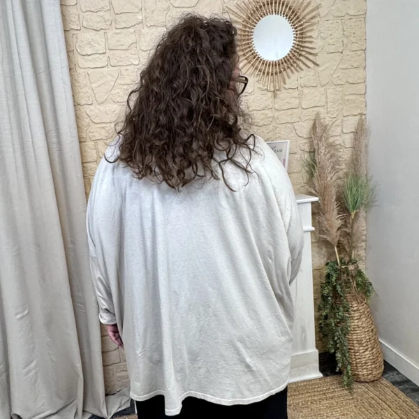 J752 - Blouse ample (GT) - beige - taille-unique-grande-taille