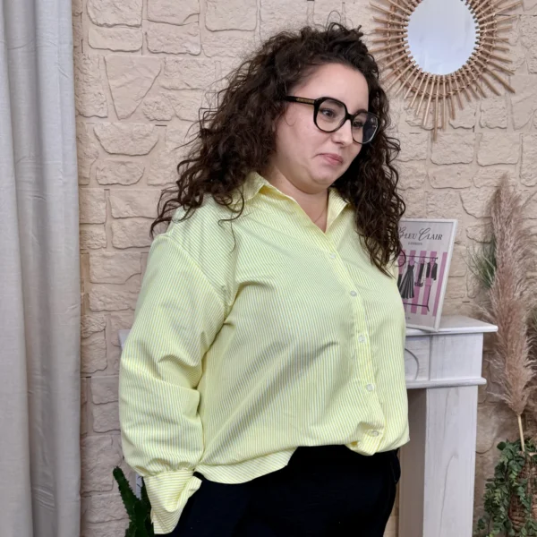 J750 - Chemise rayé (GT) - jaune - taille-unique-grande-taille