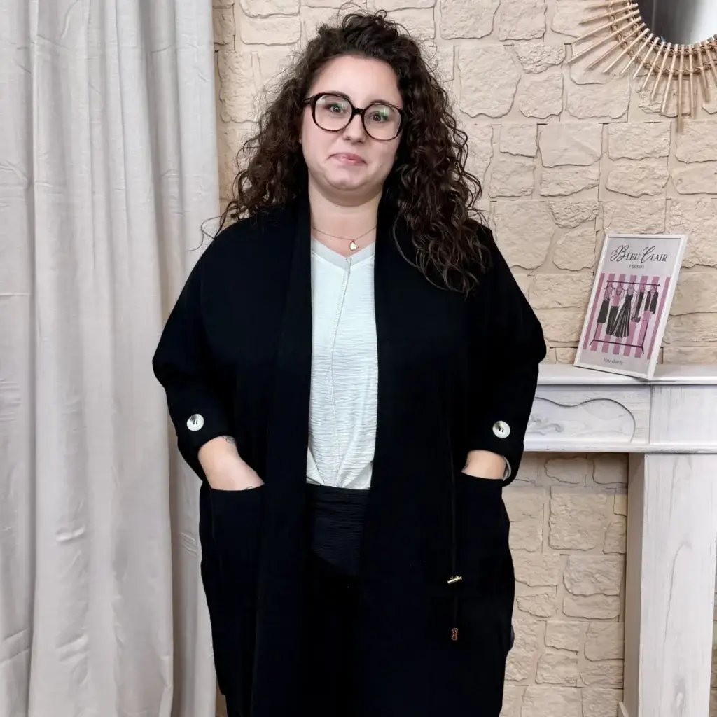 J818 - Gilet long (GT) - noir - taille-unique-grande-taille