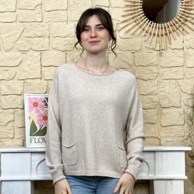 I790 - Pull léger (TU) - beige - taille-unique