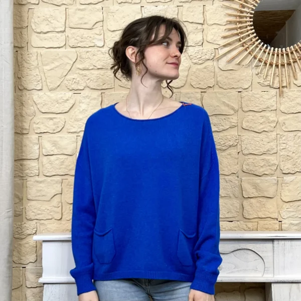 I790 - Pull léger (TU) - bleu-royal - taille-unique