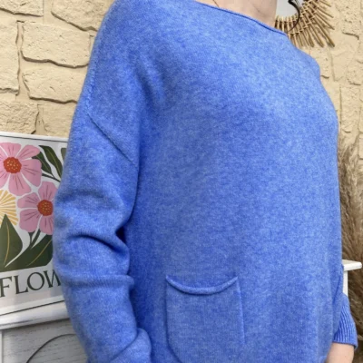 I790 - Pull léger (TU) - bleu-jeans - taille-unique