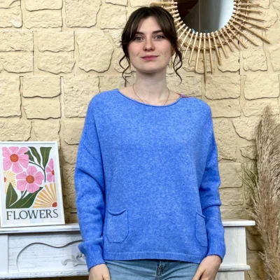 I790 - Pull léger (TU) - bleu-jeans - taille-unique