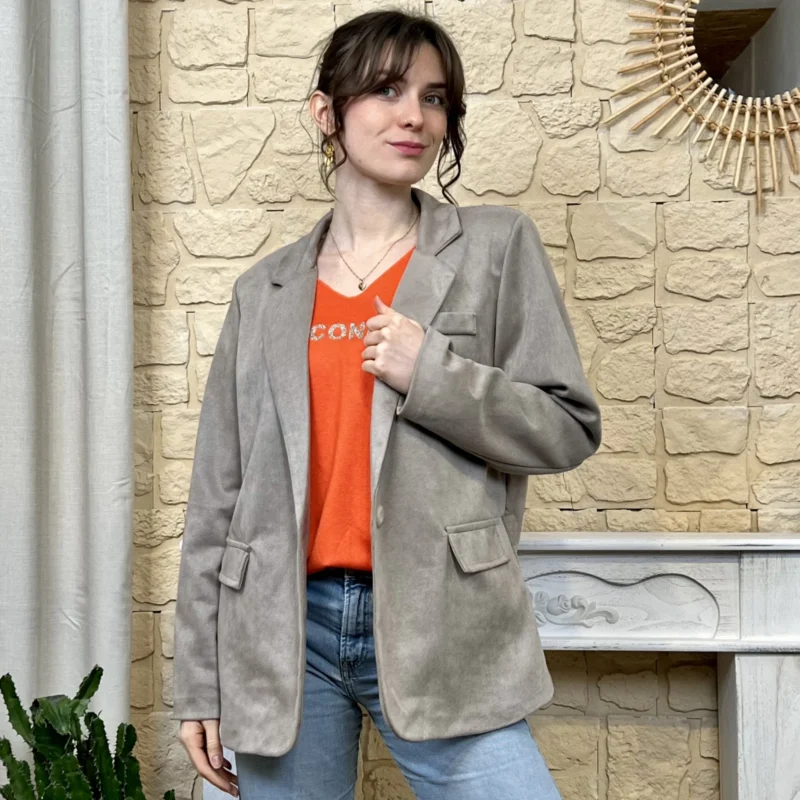 I793 - Veste blazer (TU) - taupe - taille-unique