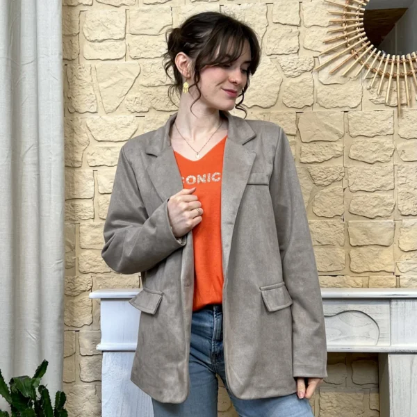 I793 - Veste blazer (TU) - taupe - taille-unique