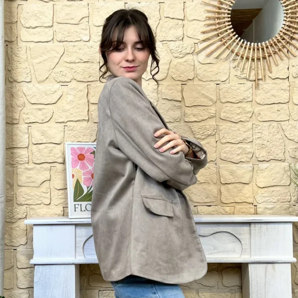 I793 - Veste blazer (TU) - taupe - taille-unique