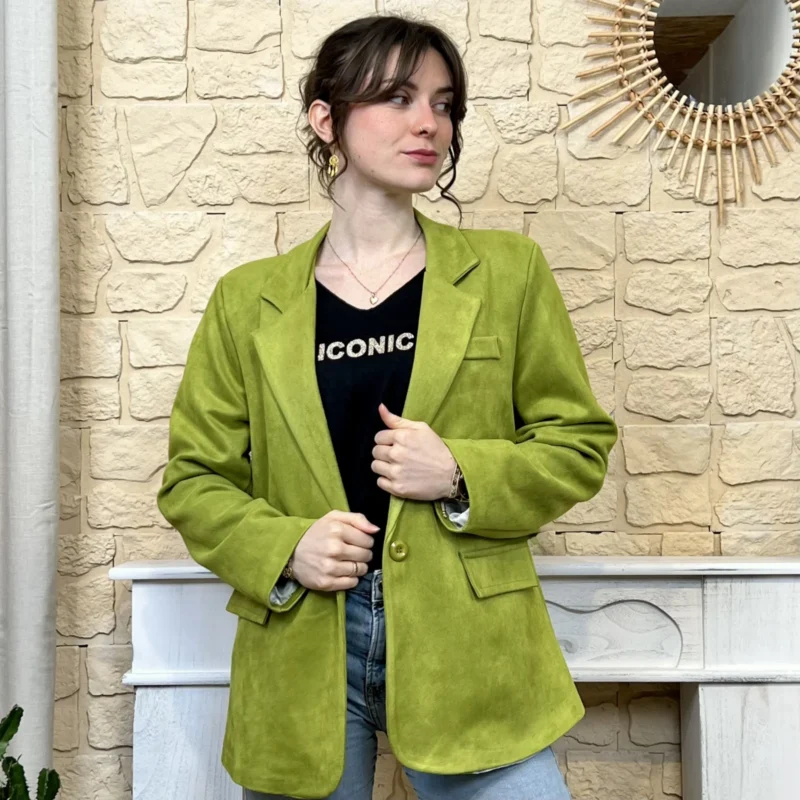 I793 - Veste blazer (TU) - vert-olive - taille-unique