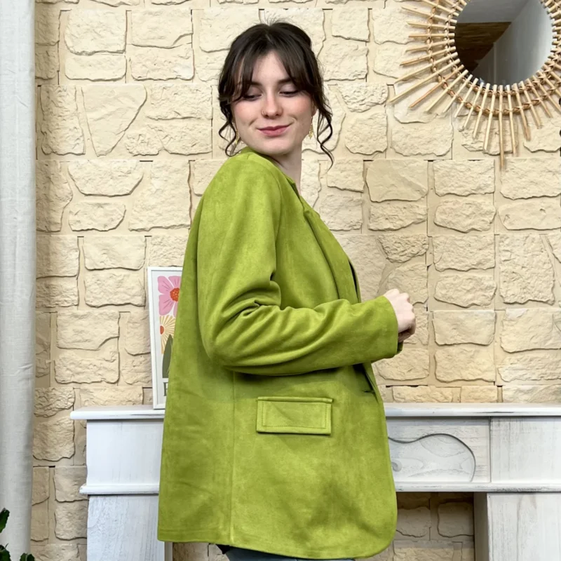 Veste blazer en suédine - marine - taille-unique