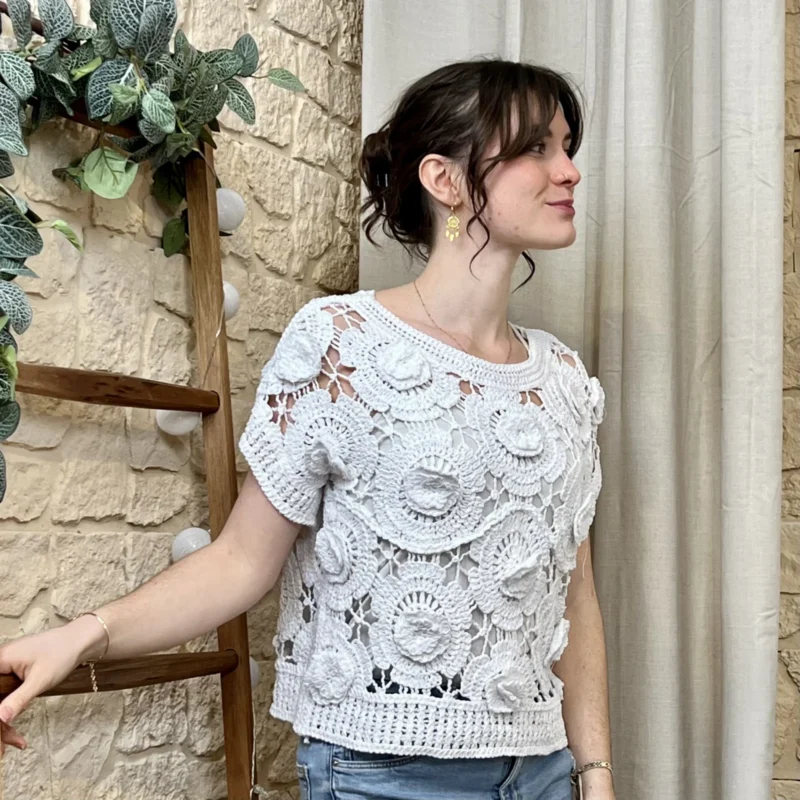 I789 - Top crochet (TU) - blanc - taille-unique