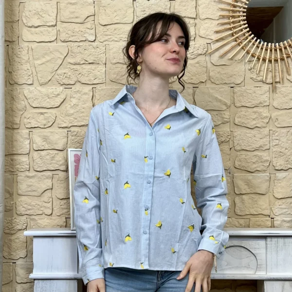 I805 - Chemise Citron (T36-T38) - bleu-ciel - 38