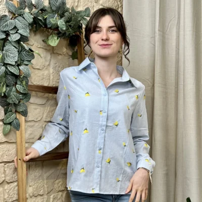 I805 - Chemise Citron (T36-T38) - bleu-ciel - 38