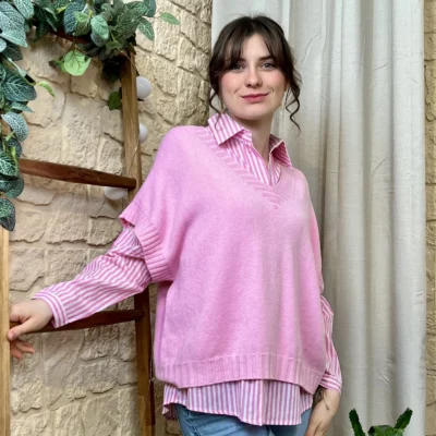 I780 - Pull sans manche (TU) - rose-bebe - taille-unique