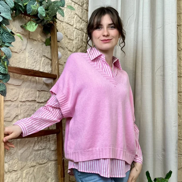 I780 - Pull sans manche (TU) - rose-bebe - taille-unique