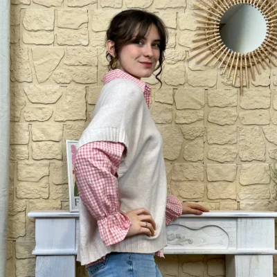 I780 - Pull sans manche (TU) - beige - taille-unique