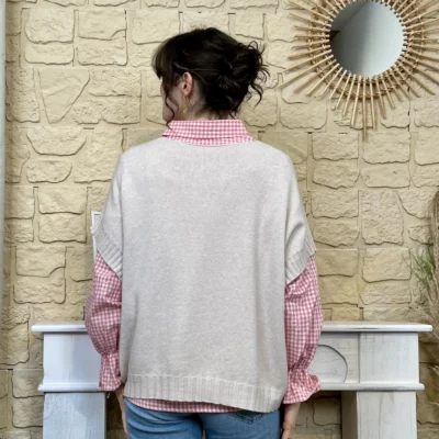 I780 - Pull sans manche (TU) - beige - taille-unique