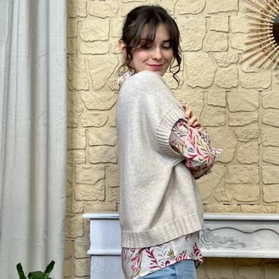 I780 - Pull sans manche (TU) - beige - taille-unique