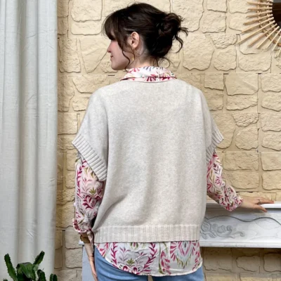 I780 - Pull sans manche (TU) - beige - taille-unique