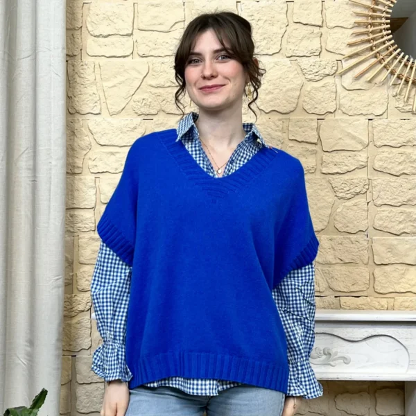 I780 - Pull sans manche (TU) - bleu-royal - taille-unique