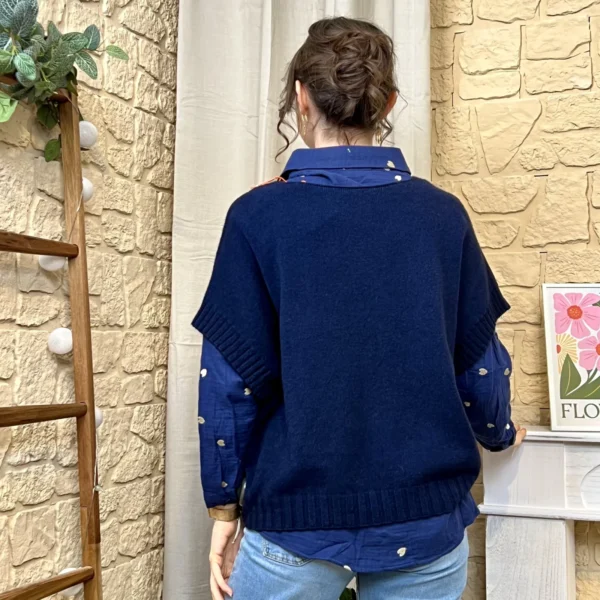 I780 - Pull sans manche (TU) - marine - taille-unique