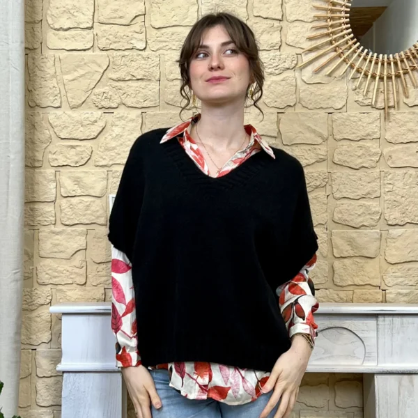 I780 - Pull sans manche (TU) - noir - taille-unique