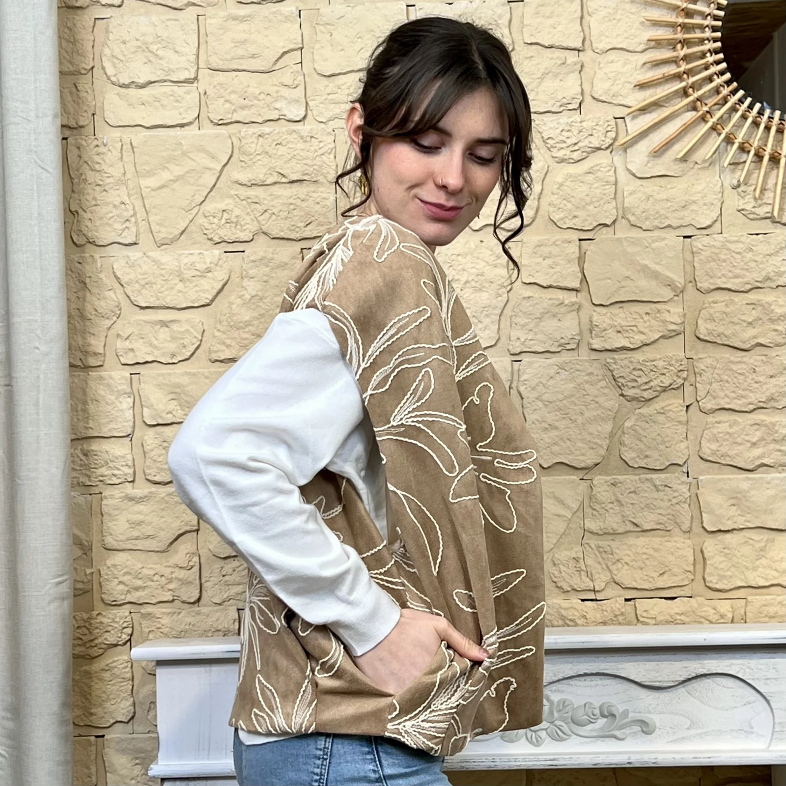 I777 - Boléro suédine (TU)