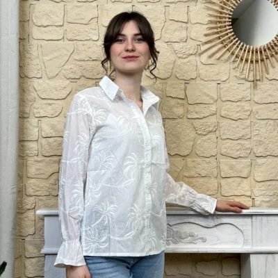 I775 - Chemise Palmier (T36-T38) - blanc - 38