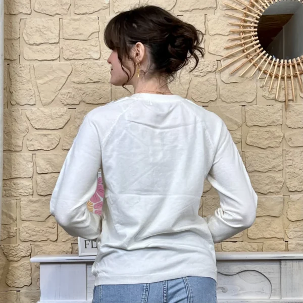 I770 - Pull fantaisies (TU) - ecru - taille-unique