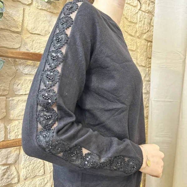 I770 - Pull fantaisies (TU) - noir - taille-unique