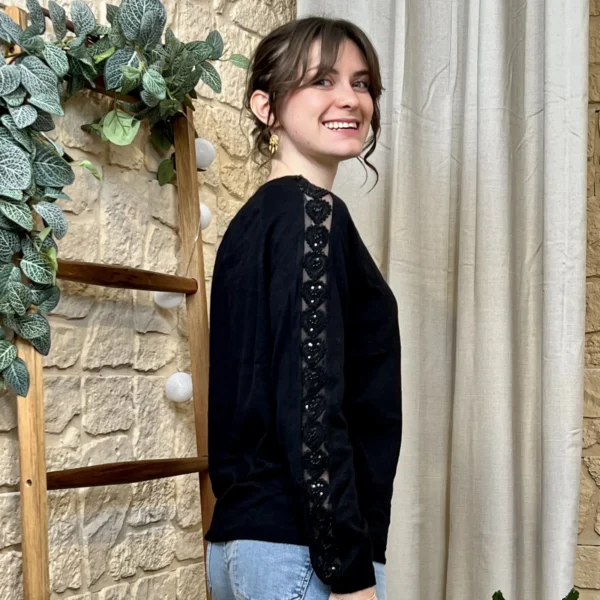 I770 - Pull fantaisies (TU) - noir - taille-unique