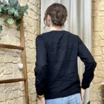 Pull femme tulle et strass VERSION FÉMININ - noir - taille-unique