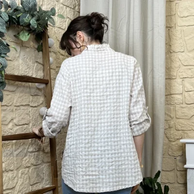 I767 - Chemise à carreaux (TU) - beige - taille-unique
