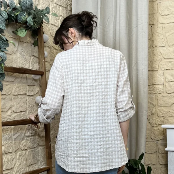 I767 - Chemise à carreaux (TU) - beige - taille-unique