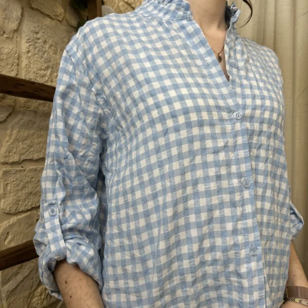 I767 - Chemise à carreaux (TU) - bleu-ciel - taille-unique