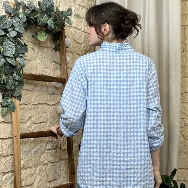 I767 - Chemise à carreaux (TU) - bleu-ciel - taille-unique