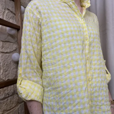 I767 - Chemise à carreaux (TU) - jaune - taille-unique