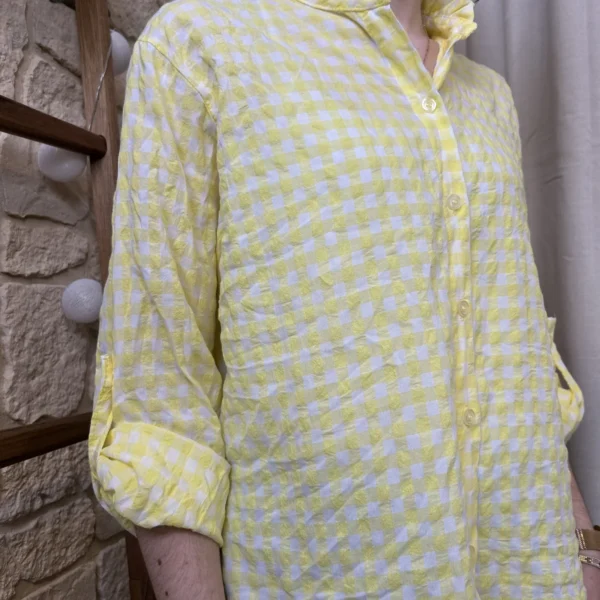 I767 - Chemise à carreaux (TU) - jaune - taille-unique
