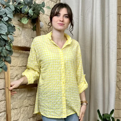 I767 - Chemise à carreaux (TU) - jaune - taille-unique