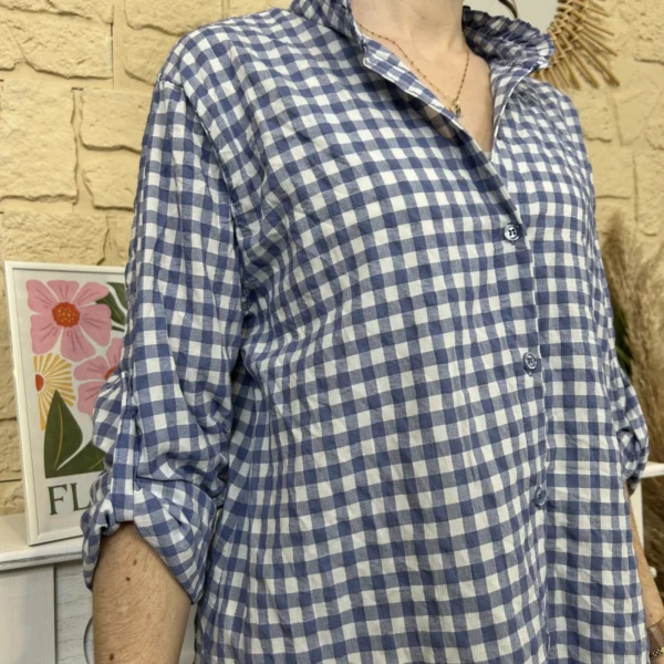 I767 - Chemise à carreaux (TU) - marine - taille-unique