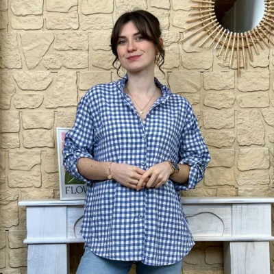 I767 - Chemise à carreaux (TU) - marine - taille-unique