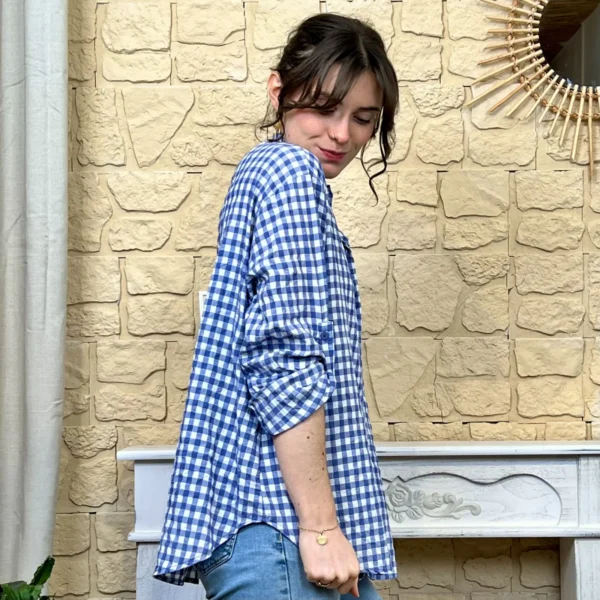 I767 - Chemise à carreaux (TU) - marine - taille-unique