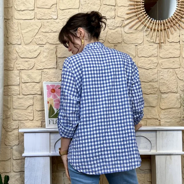 I767 - Chemise à carreaux (TU) - marine - taille-unique