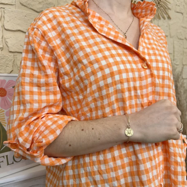 I767 - Chemise à carreaux (TU) - orange - taille-unique
