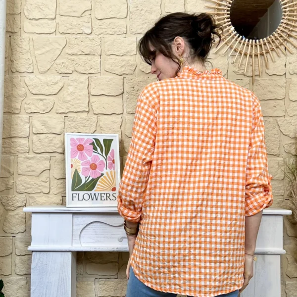 I767 - Chemise à carreaux (TU) - orange - taille-unique
