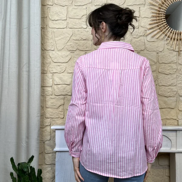 I760 - Chemise rayée coeur (T36-T38) - rose - 38